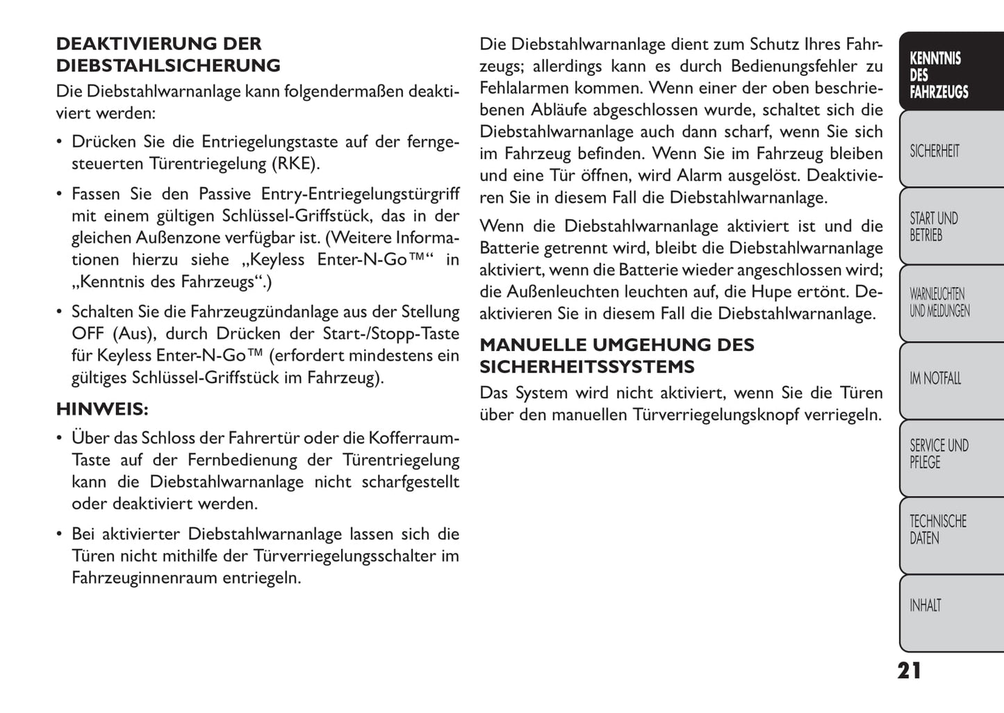 2013-2014 Fiat Freemont Owner's Manual | German