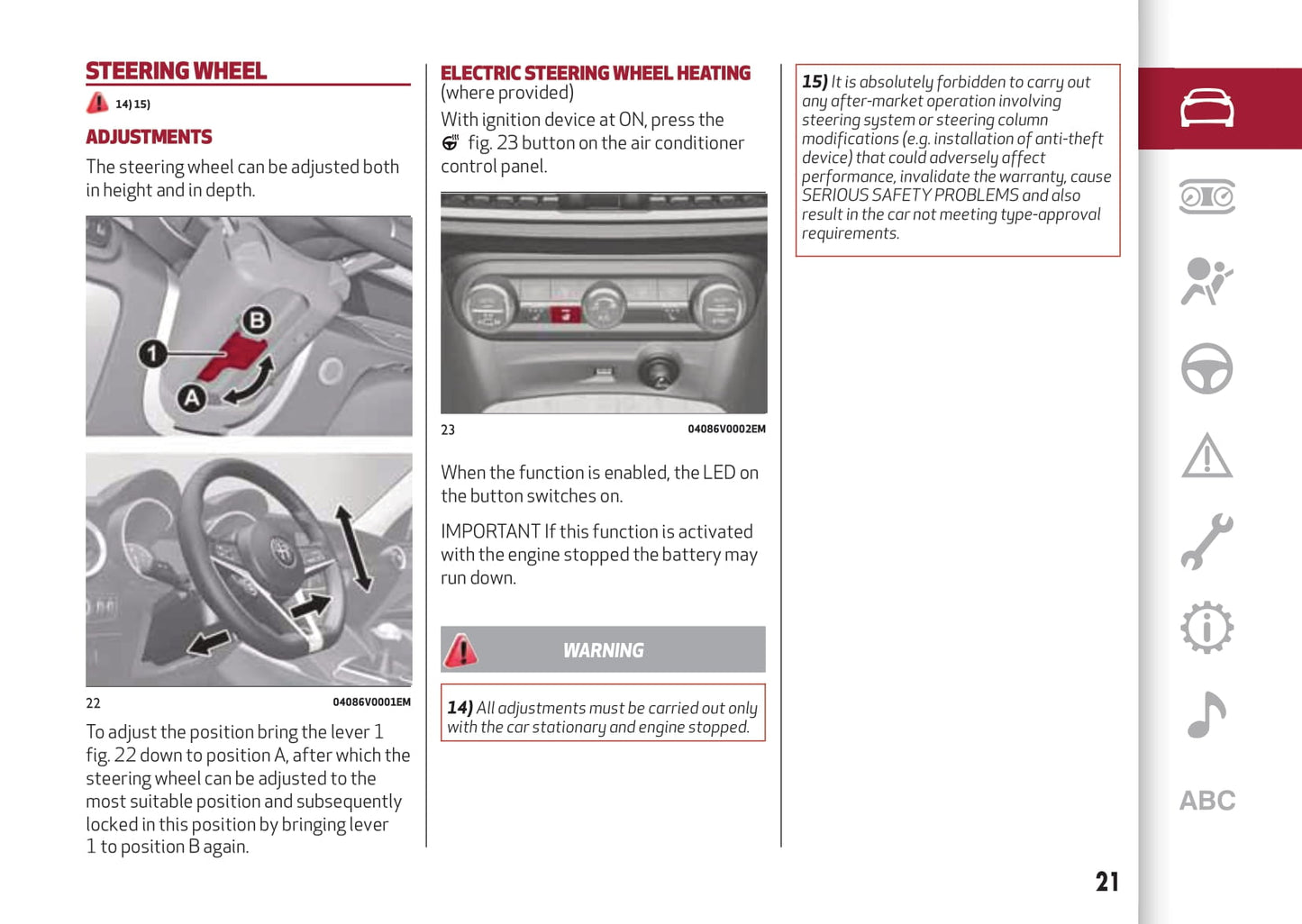 2017-2020 Alfa Romeo Stelvio Bedienungsanleitung | Englisch