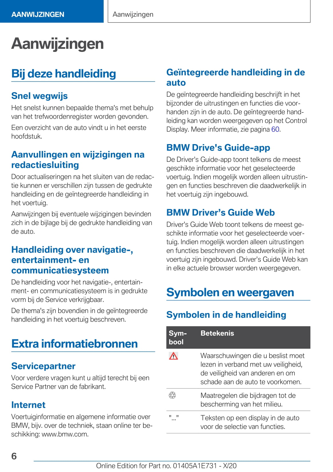 2020-2021 BMW X2 Owner's Manual | Dutch