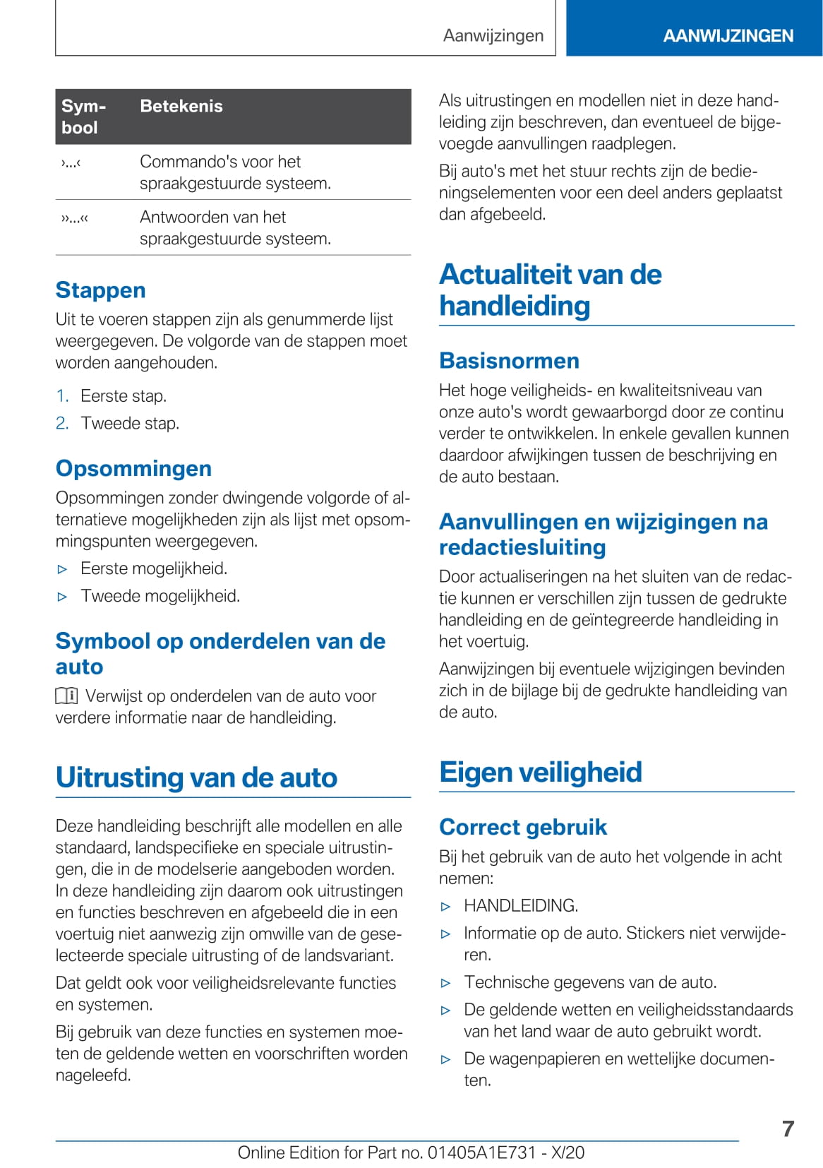 2020-2021 BMW X2 Owner's Manual | Dutch
