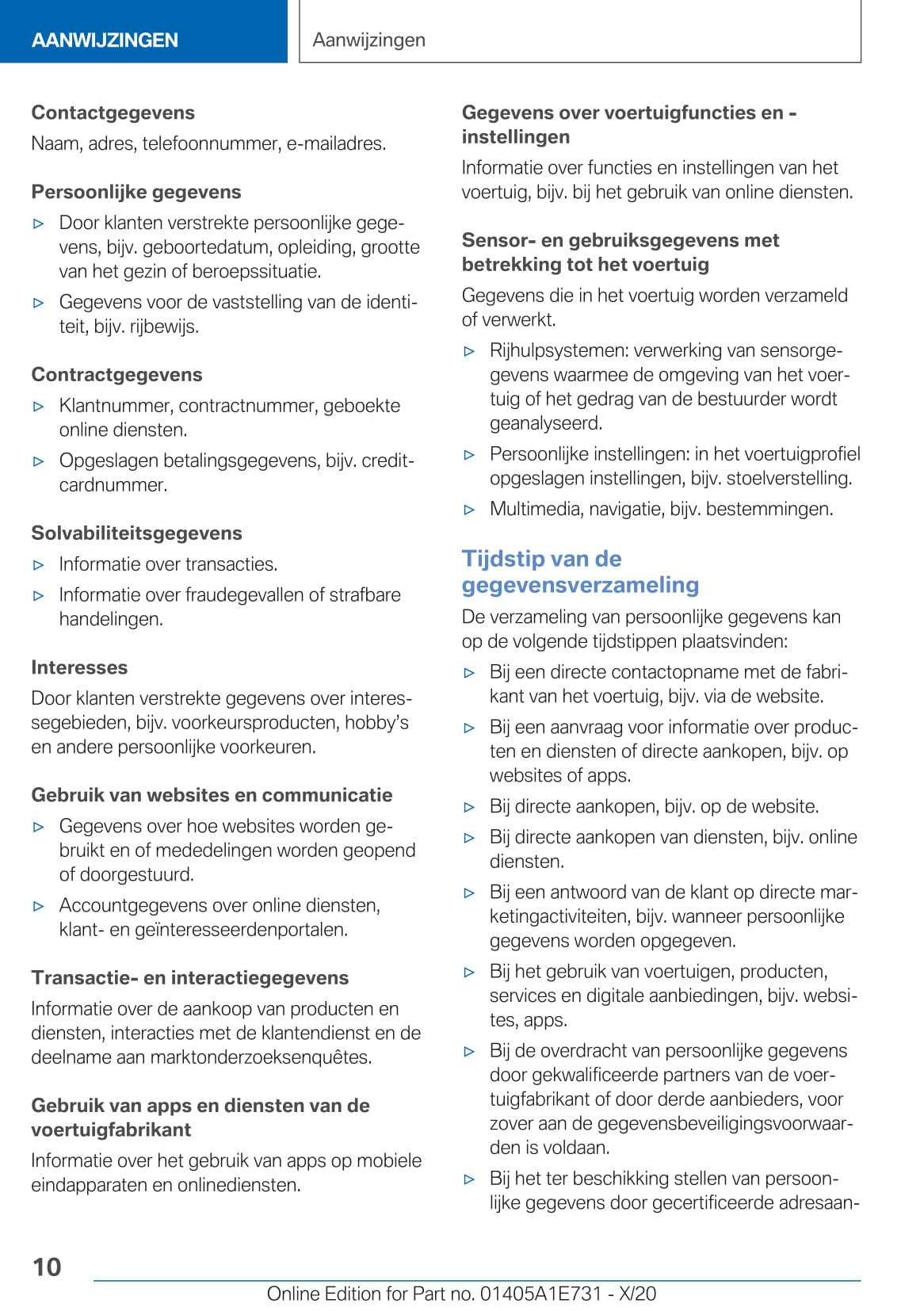 2020-2021 BMW X2 Owner's Manual | Dutch
