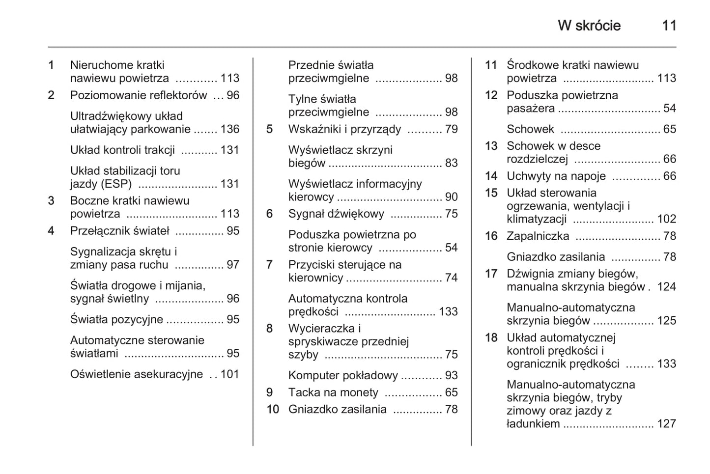 2014 Opel Movano Owner's Manual | Polish
