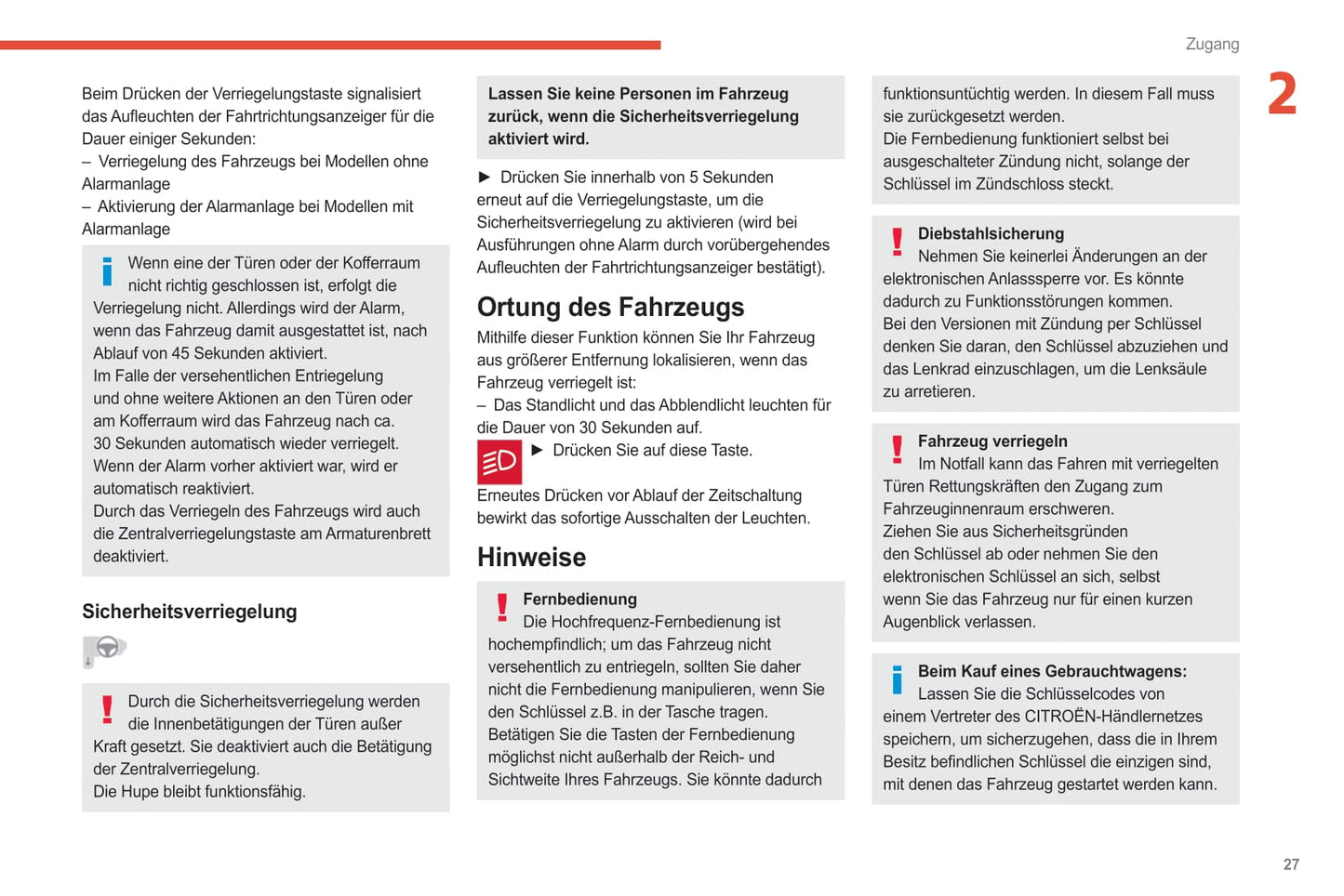 2021-2024 Citroën C3 Aircross Bedienungsanleitung | Deutsch