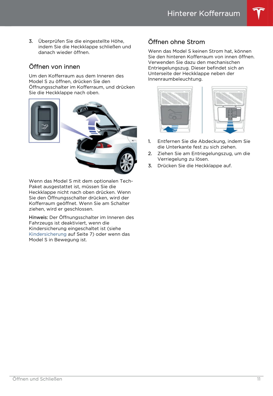 2013-2016 Tesla Model S Bedienungsanleitung | Deutsch