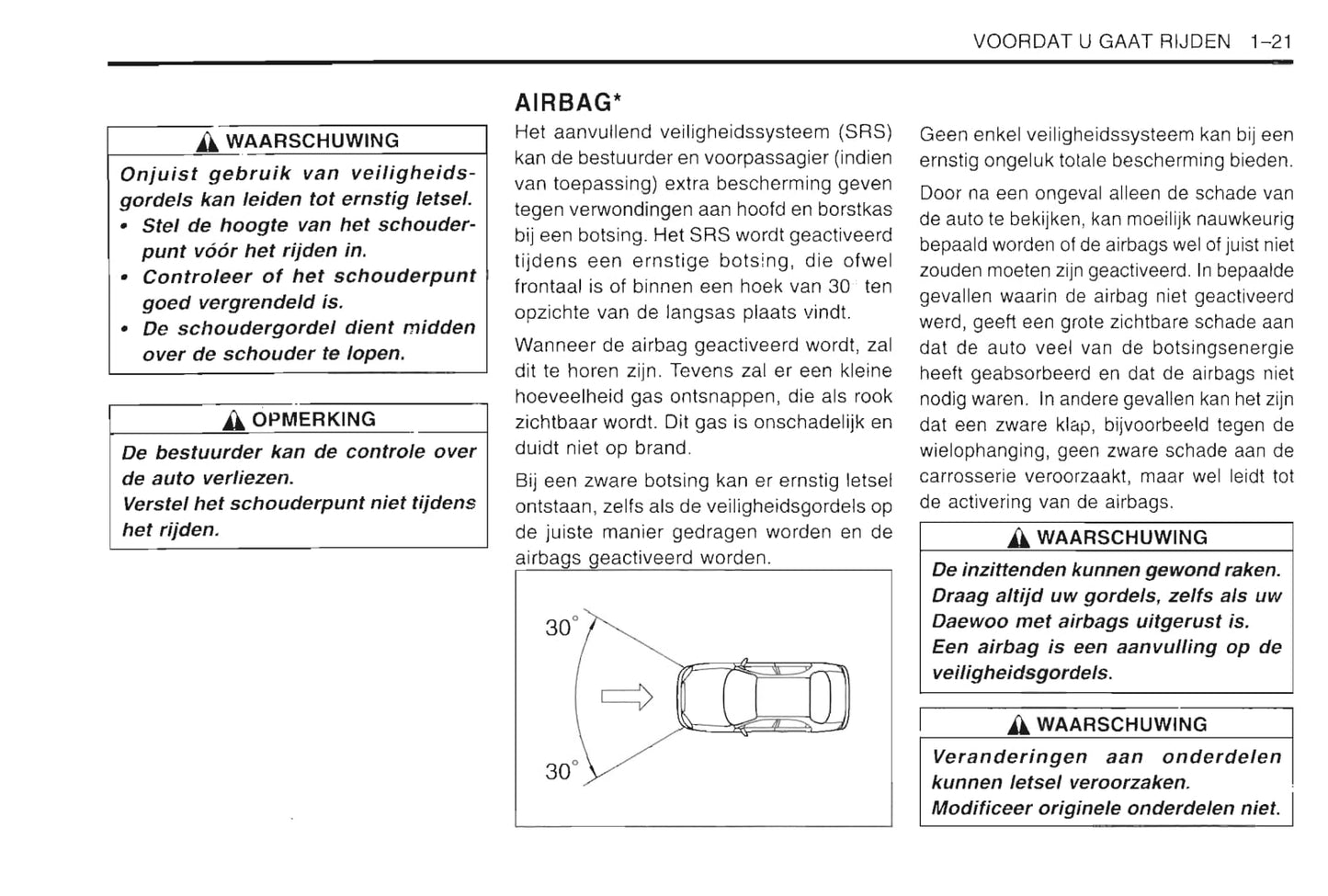 1997-2003 Daewoo Lanos Bedienungsanleitung | Niederländisch