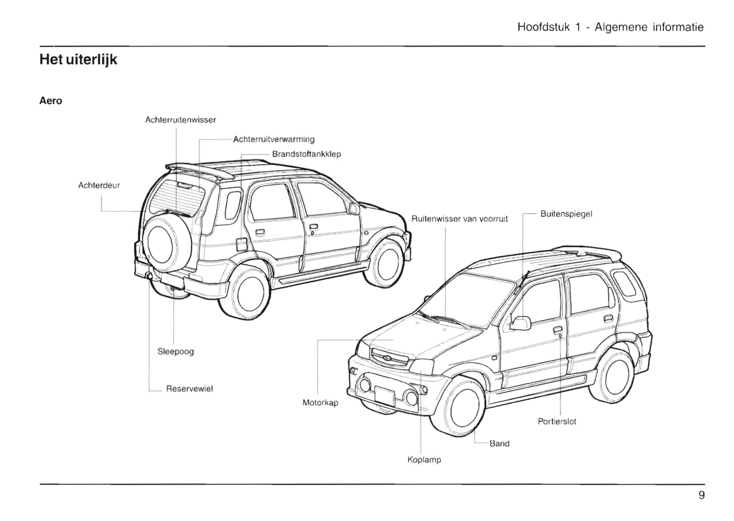 2000-2006 Daihatsu Terios Bedienungsanleitung | Niederländisch