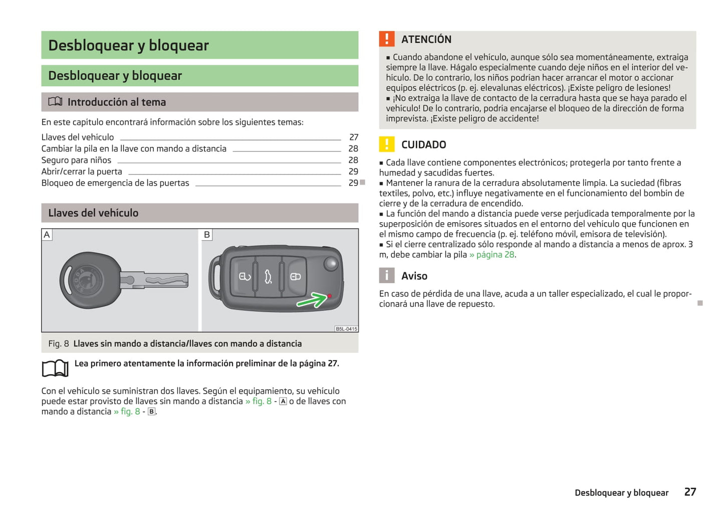 2013-2018 Skoda Yeti Bedienungsanleitung | Spanisch
