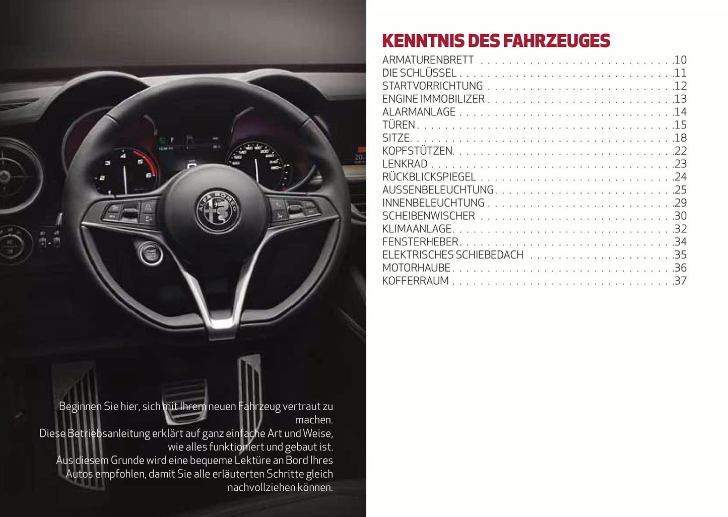 2017-2020 Alfa Romeo Stelvio Bedienungsanleitung | Deutsch