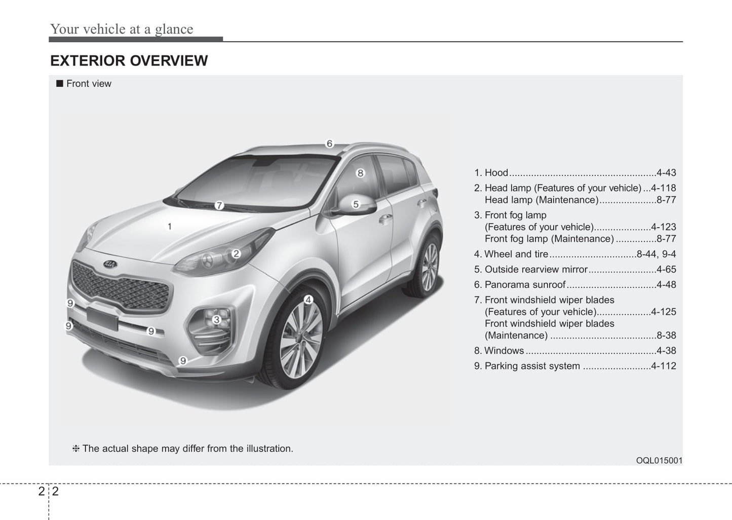 2019 Kia Sportage Bedienungsanleitung | Englisch