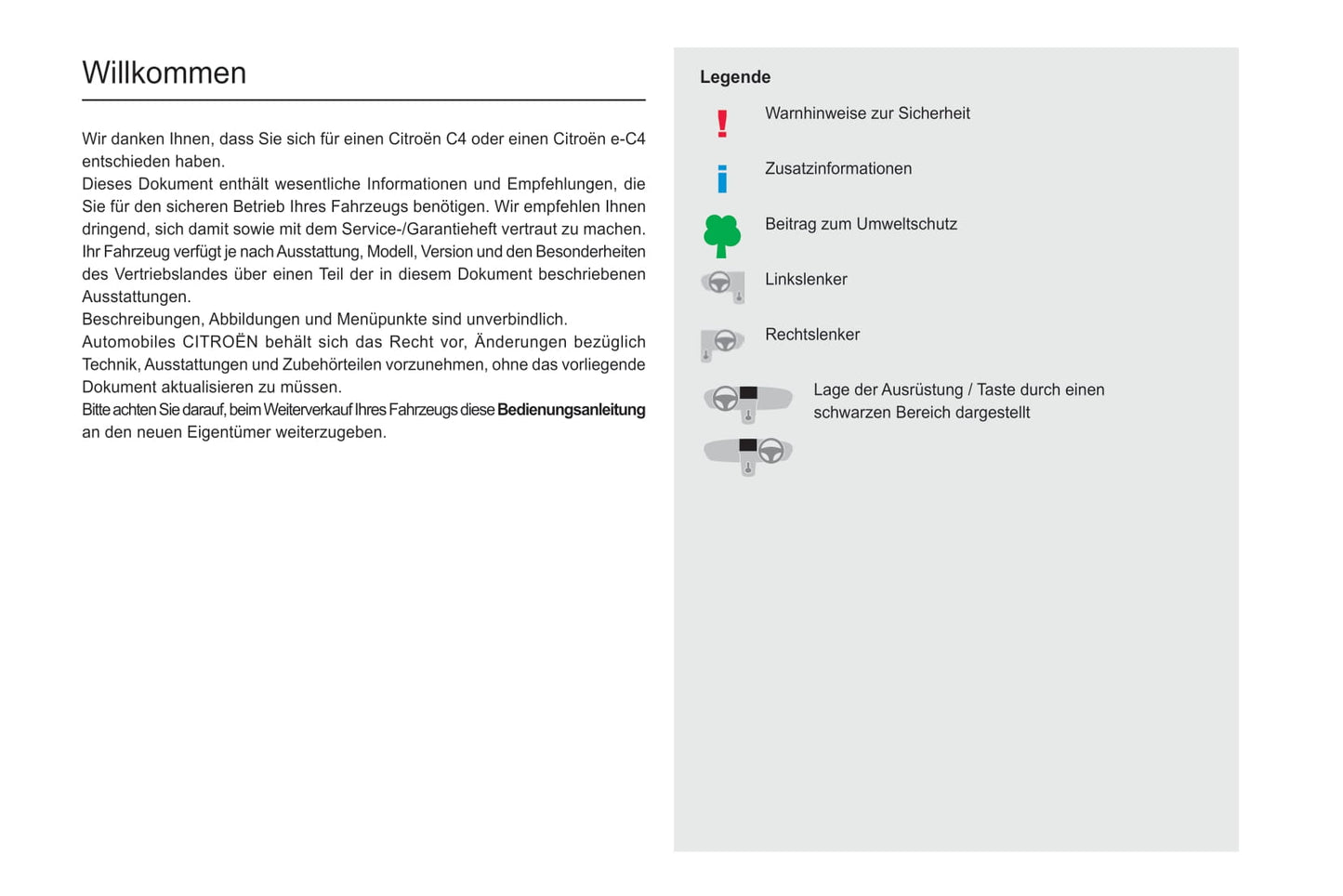 2020-2021 Citroën C4/e-C4 Bedienungsanleitung | Deutsch