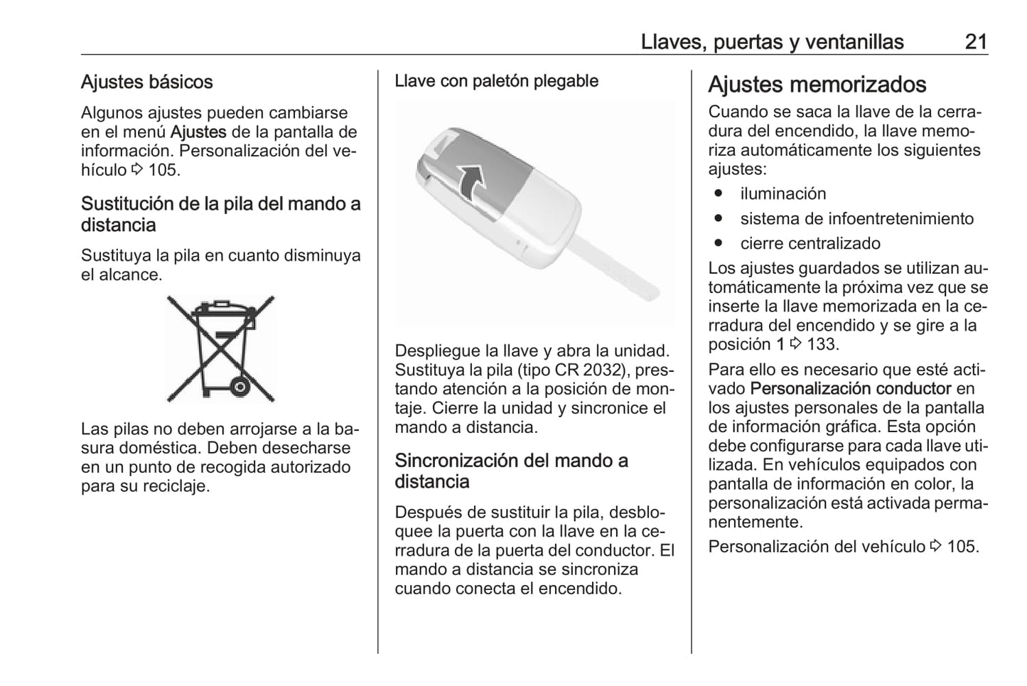 2016 Opel Mokka Owner's Manual | Spanish