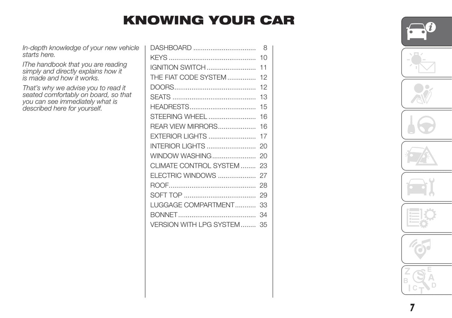 2014-2015 Fiat 500 Bedienungsanleitung | Englisch