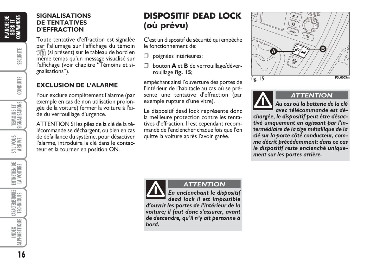 2009-2010 Fiat Croma Owner's Manual | French