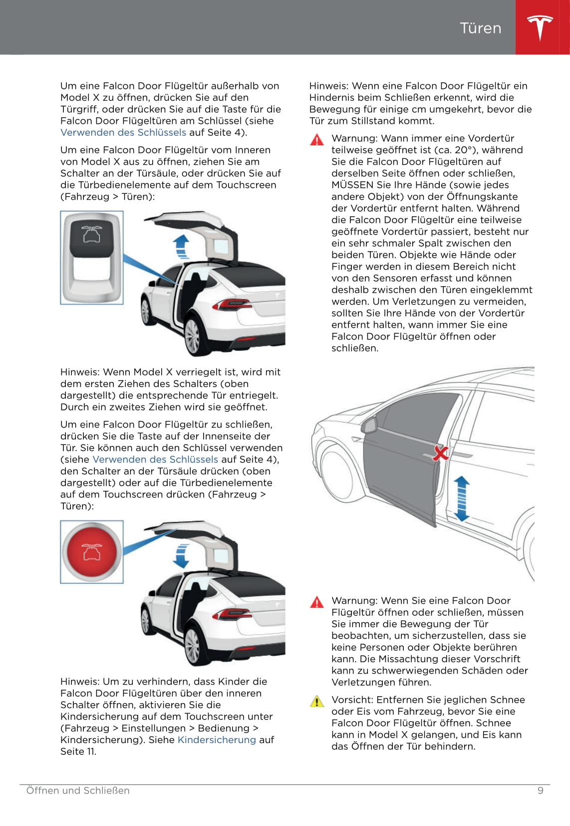 2016-2020 Tesla Model X Bedienungsanleitung | Deutsch