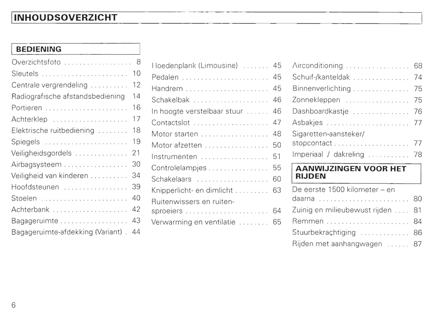 1994-1999 Volkswagen Polo/Variant Owner's Manual | Dutch