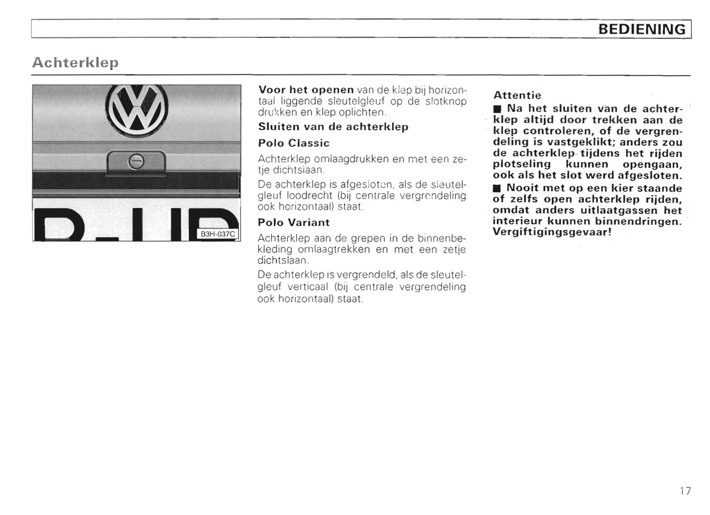 1994-1999 Volkswagen Polo/Variant Owner's Manual | Dutch