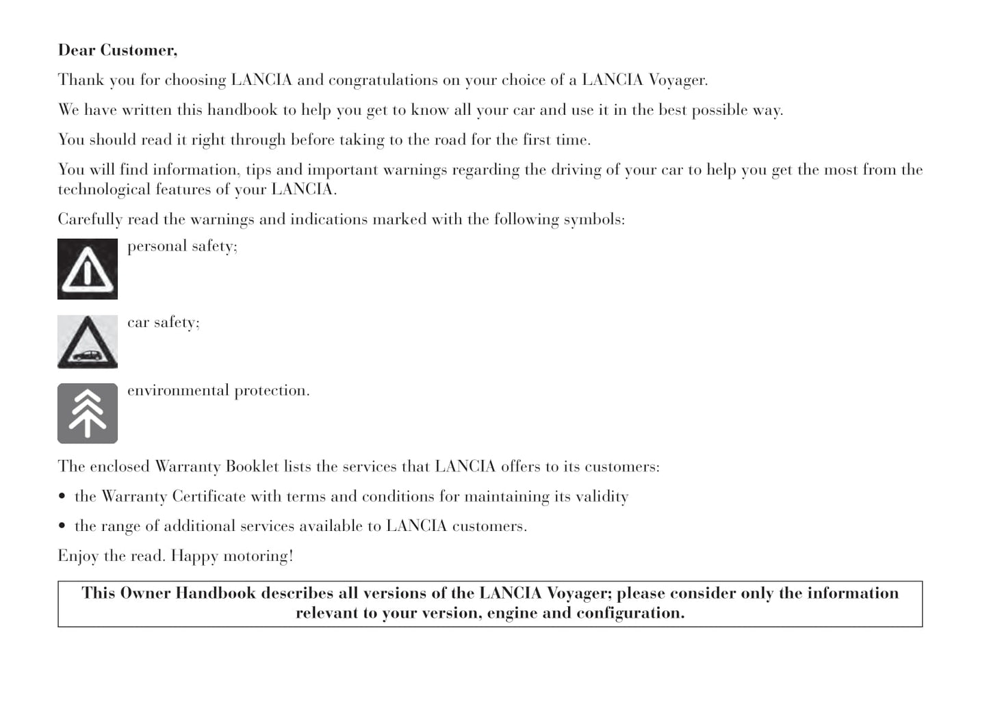 2011-2016 Lancia Voyager Owner's Manual | English