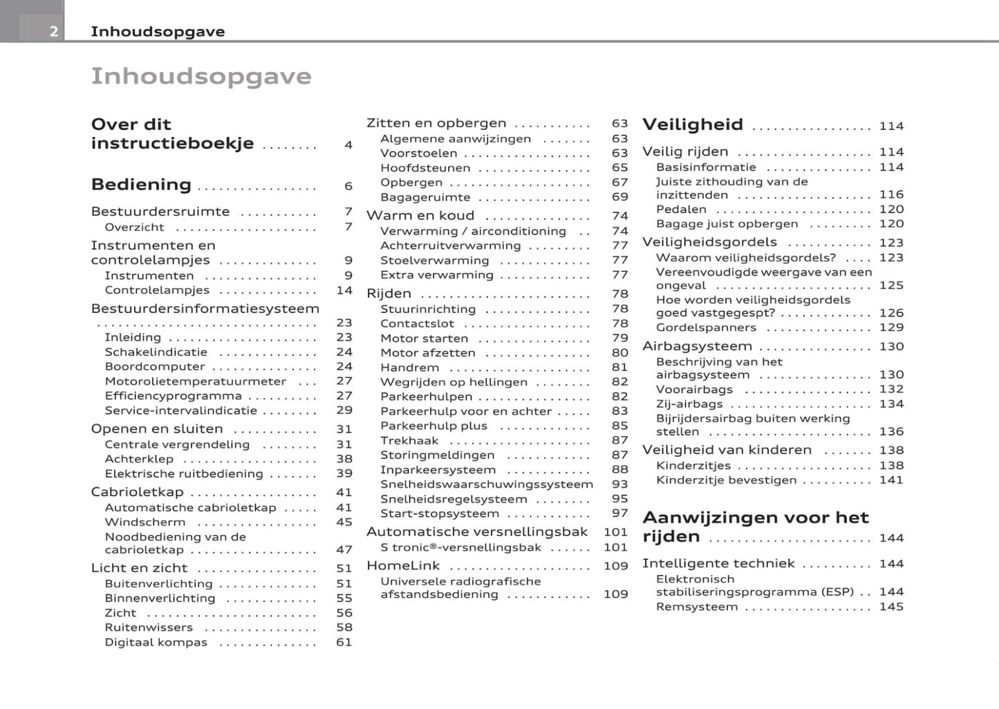 2008-2013 Audi A3 Bedienungsanleitung | Niederländisch