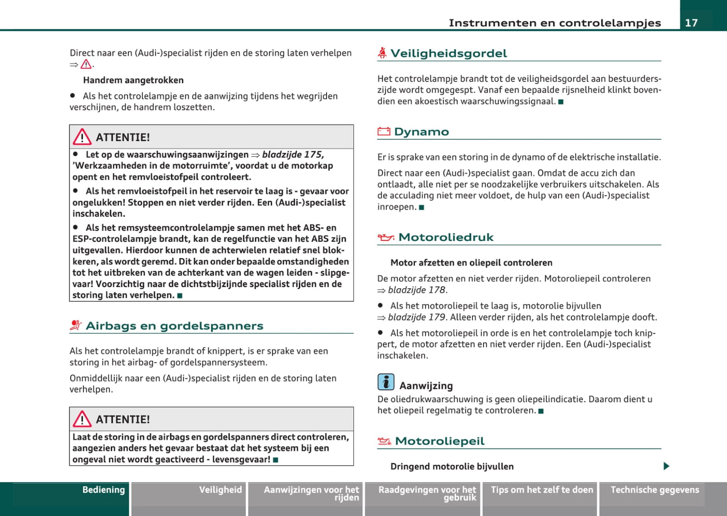 2008-2013 Audi A3 Bedienungsanleitung | Niederländisch