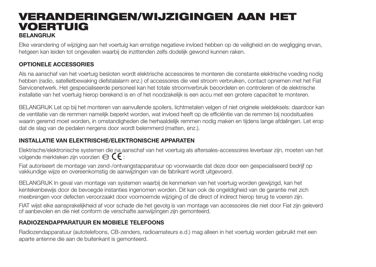 2015-2016 Fiat Doblò Owner's Manual | Dutch