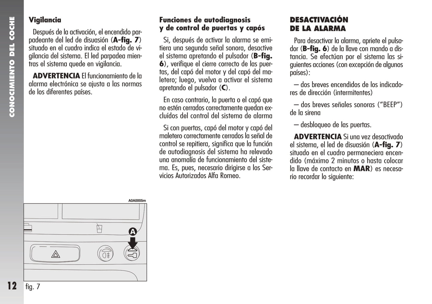2000-2005 Alfa Romeo 147 Bedienungsanleitung | Spanisch