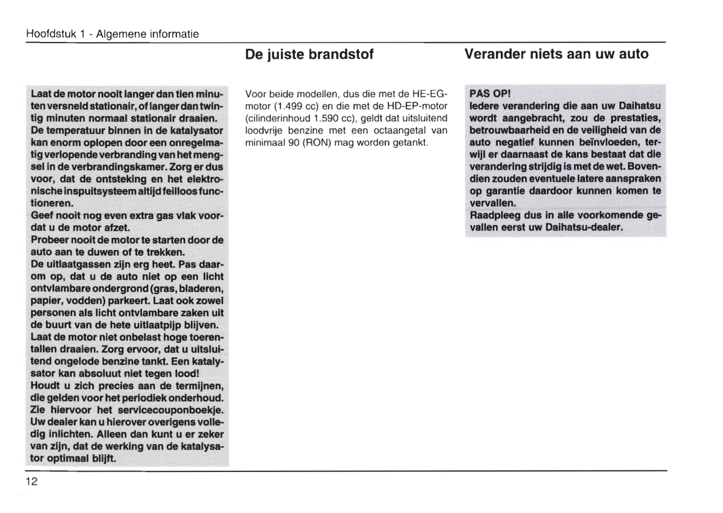 1999-2002 Daihatsu Gran Move Owner's Manual | Dutch
