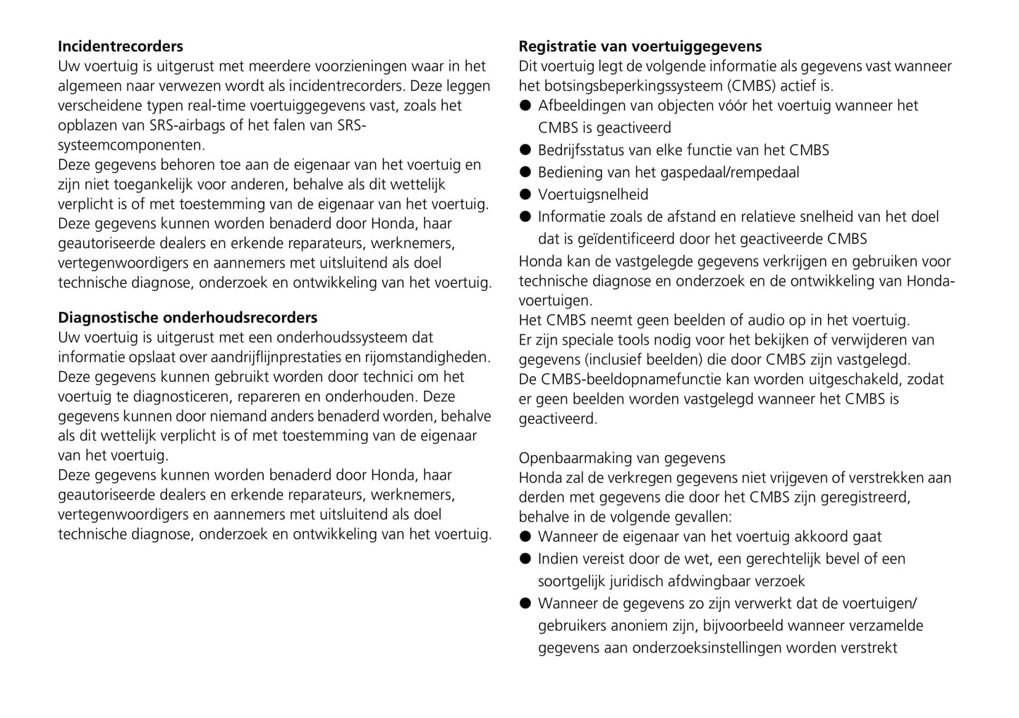 2021-2022 Honda HR-V e:HEV Owner's Manual | Dutch