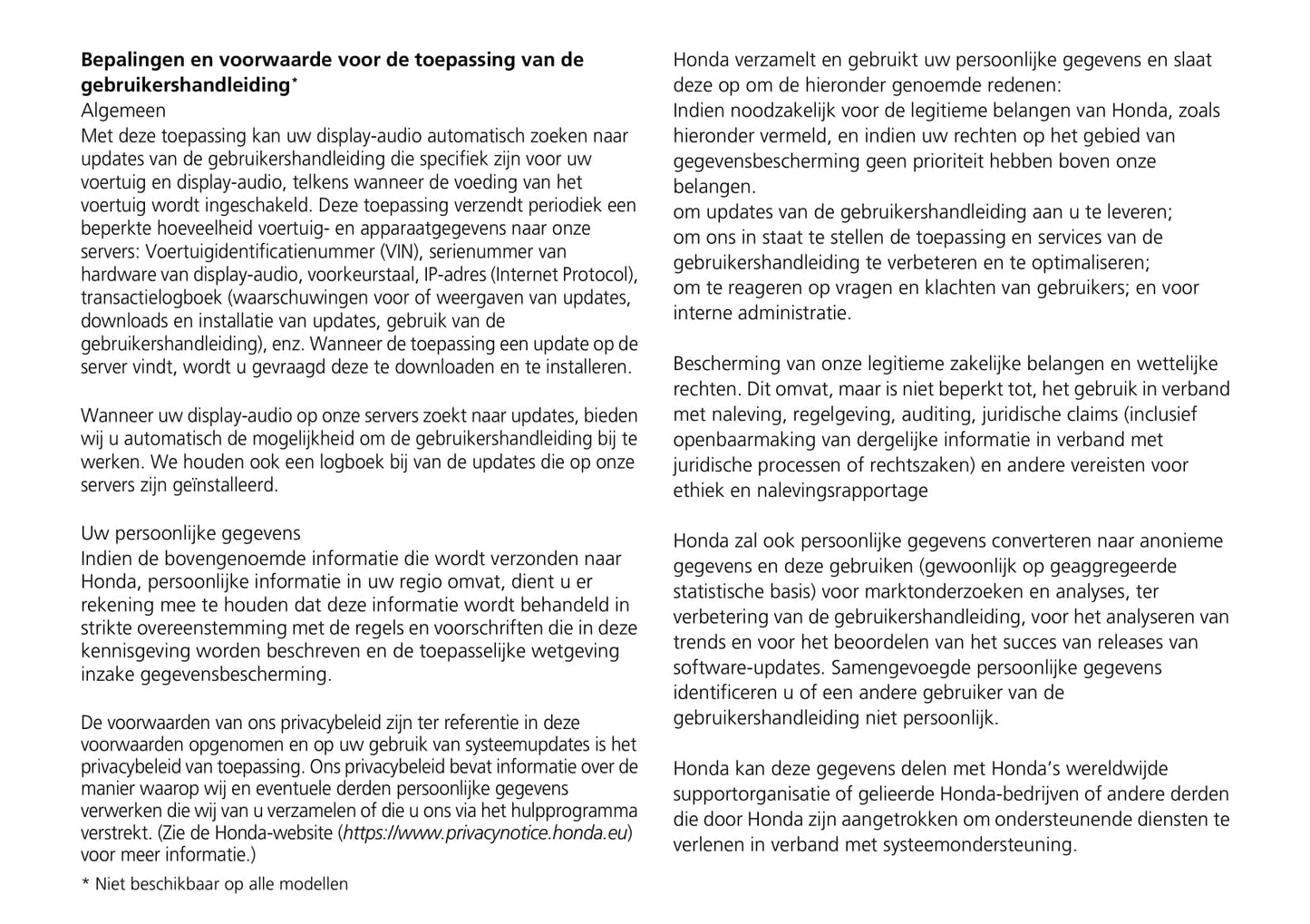2021-2022 Honda HR-V e:HEV Owner's Manual | Dutch