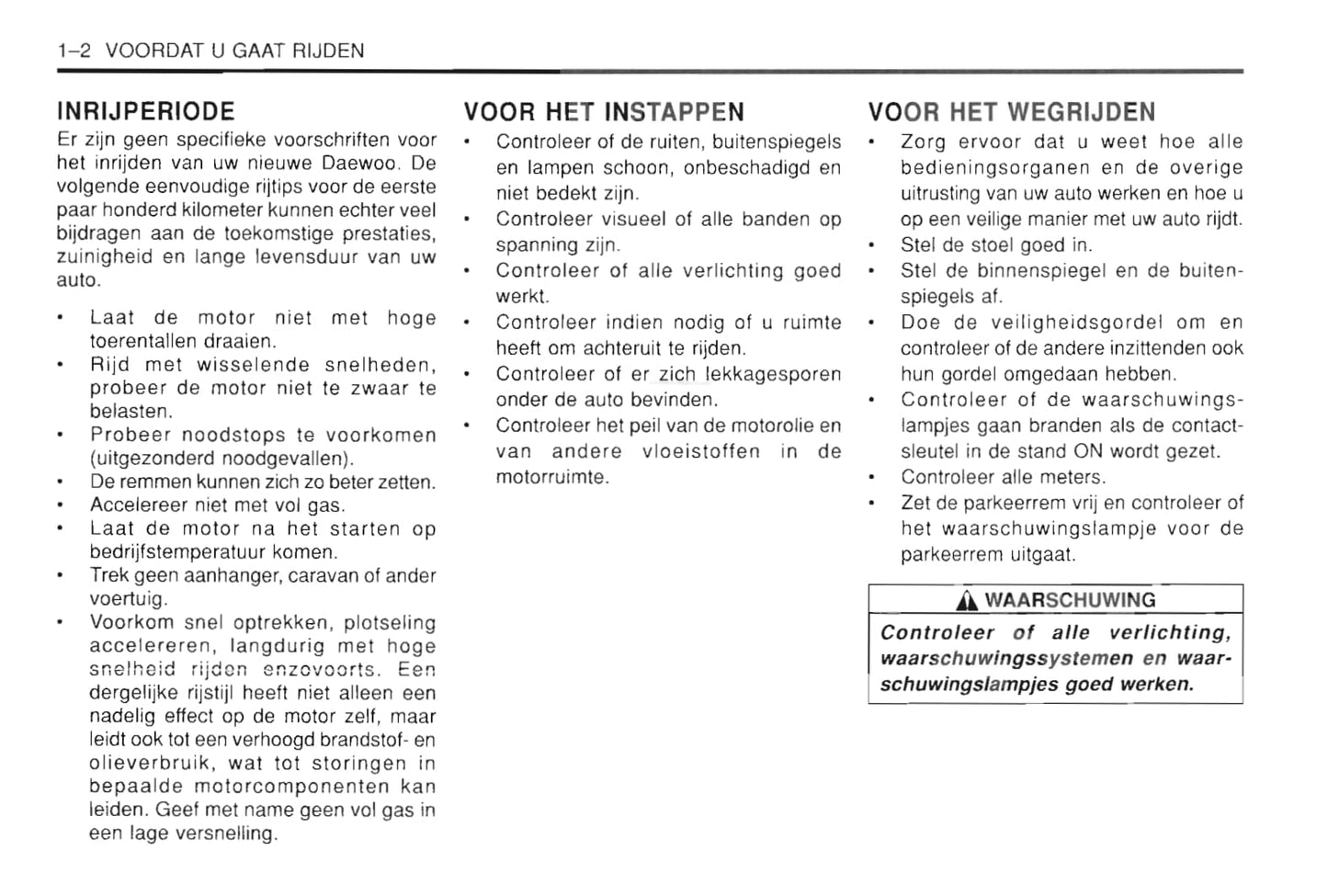 1997-2002 Daewoo Leganza Owner's Manual | Dutch
