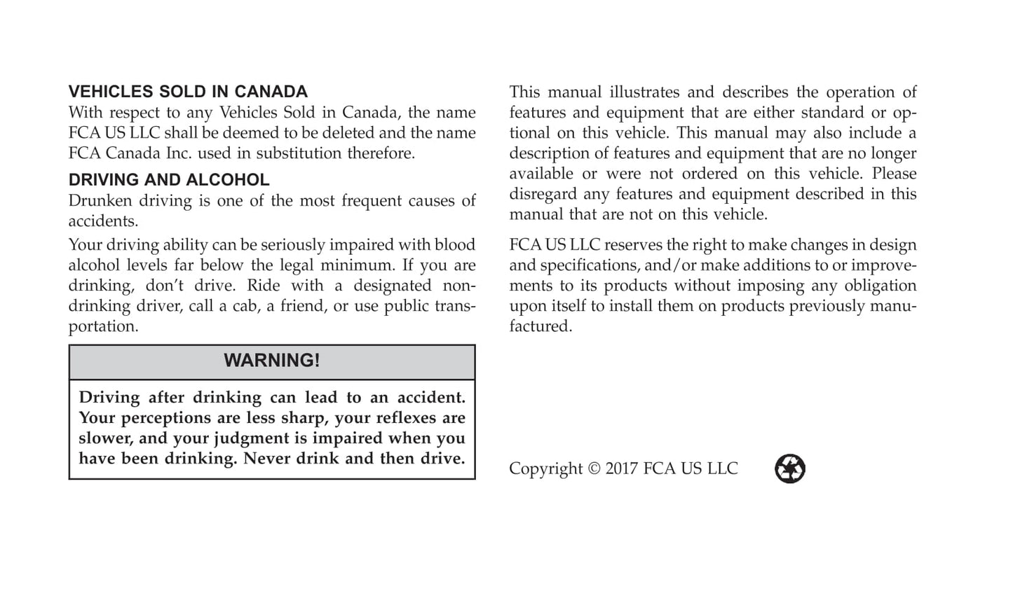 2017 Chrysler Pacifica Owner's Manual | English