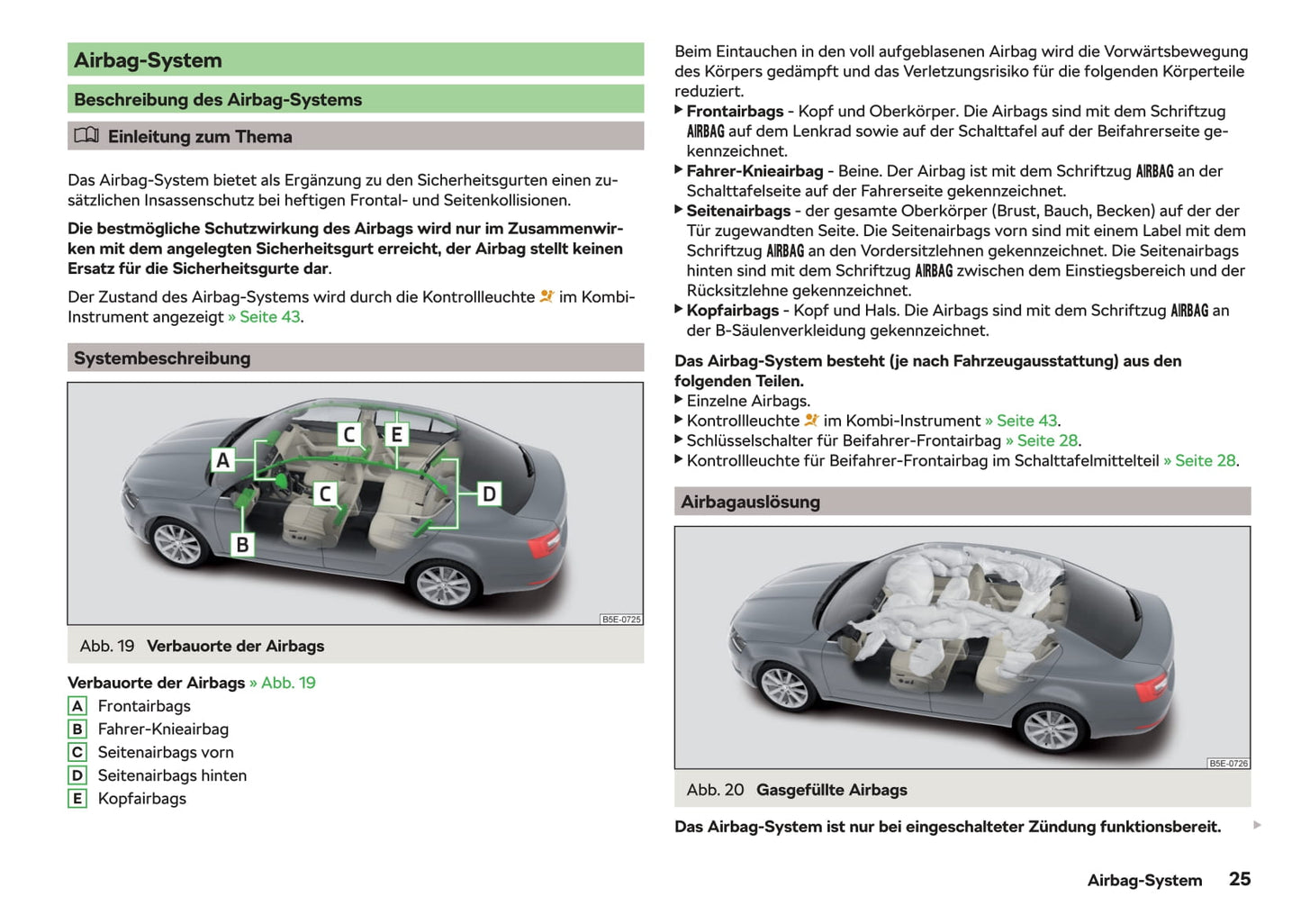 2017-2019 Skoda Octavia Bedienungsanleitung | Deutsch