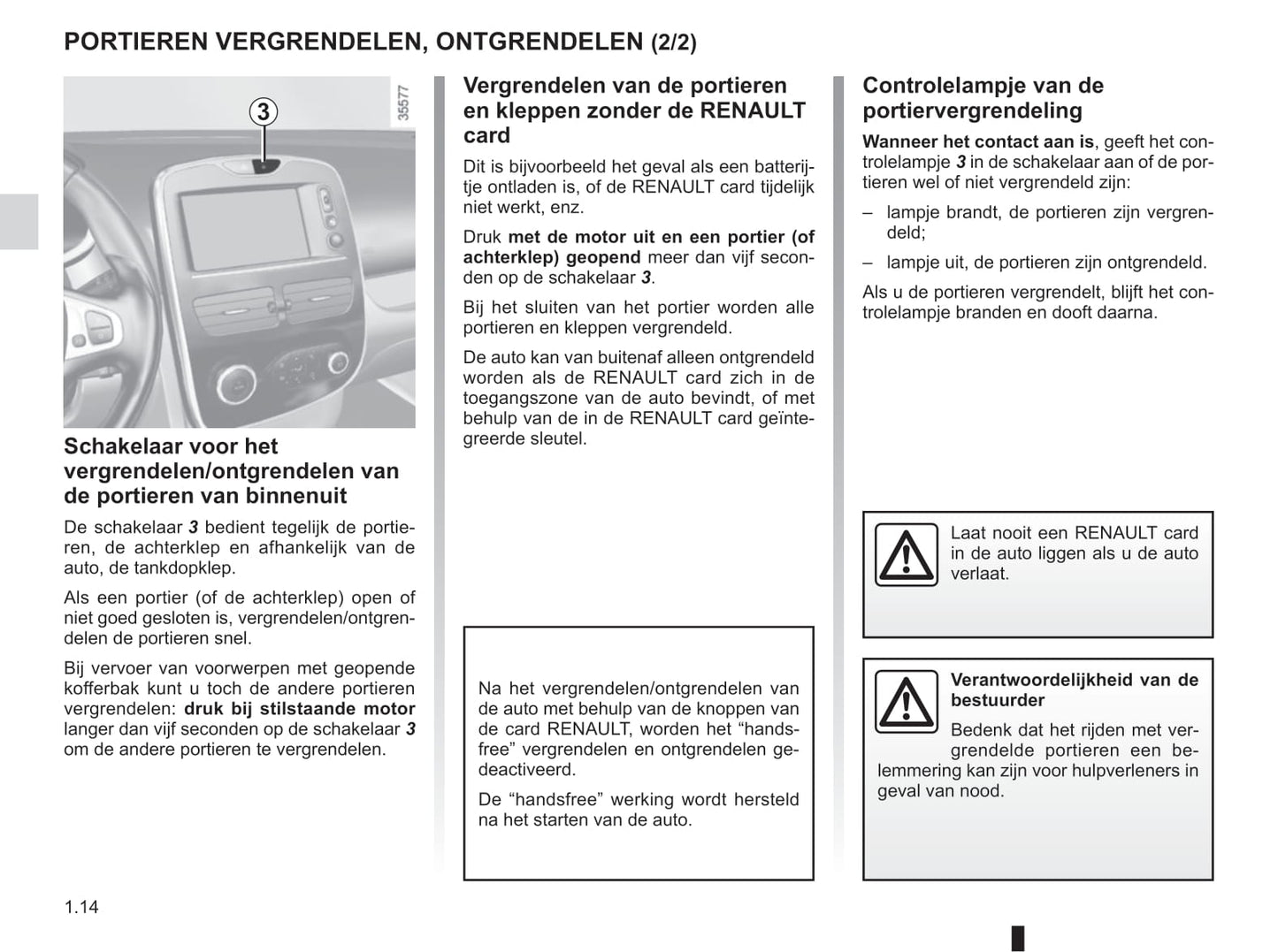 2016-2017 Renault Clio Bedienungsanleitung | Niederländisch