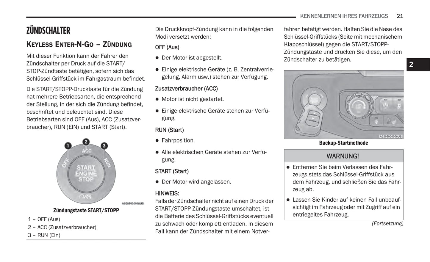 2021 Jeep Gladiator Bedienungsanleitung | Deutsch