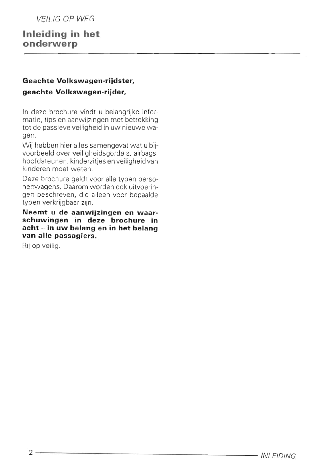1999-2001 Volkswagen Polo Bedienungsanleitung | Niederländisch