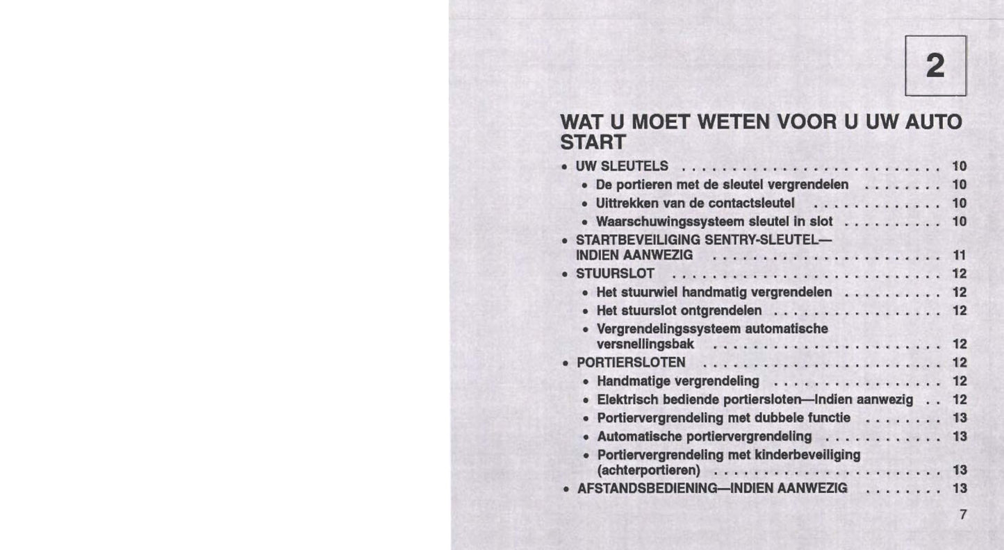 1999-2005 Chrysler Neon Owner's Manual | Dutch