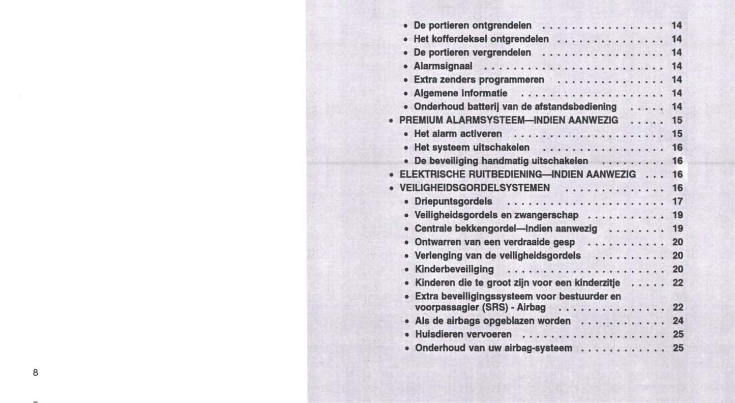 1999-2005 Chrysler Neon Owner's Manual | Dutch
