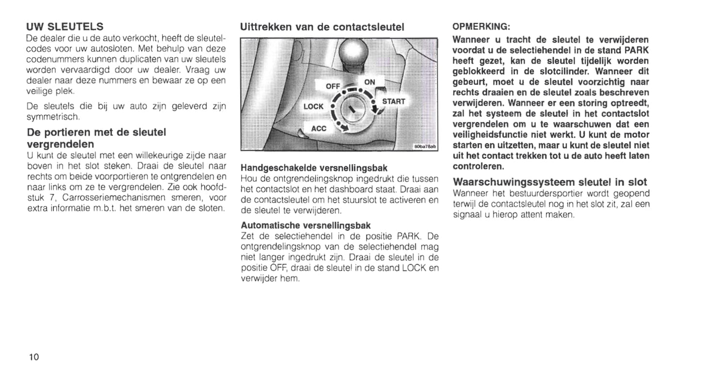 1999-2005 Chrysler Neon Owner's Manual | Dutch
