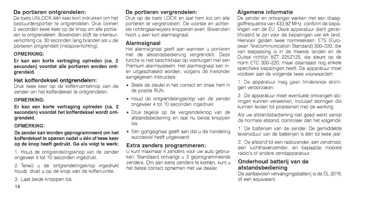 1999-2005 Chrysler Neon Owner's Manual | Dutch