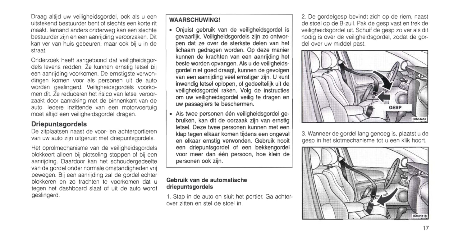 1999-2005 Chrysler Neon Owner's Manual | Dutch