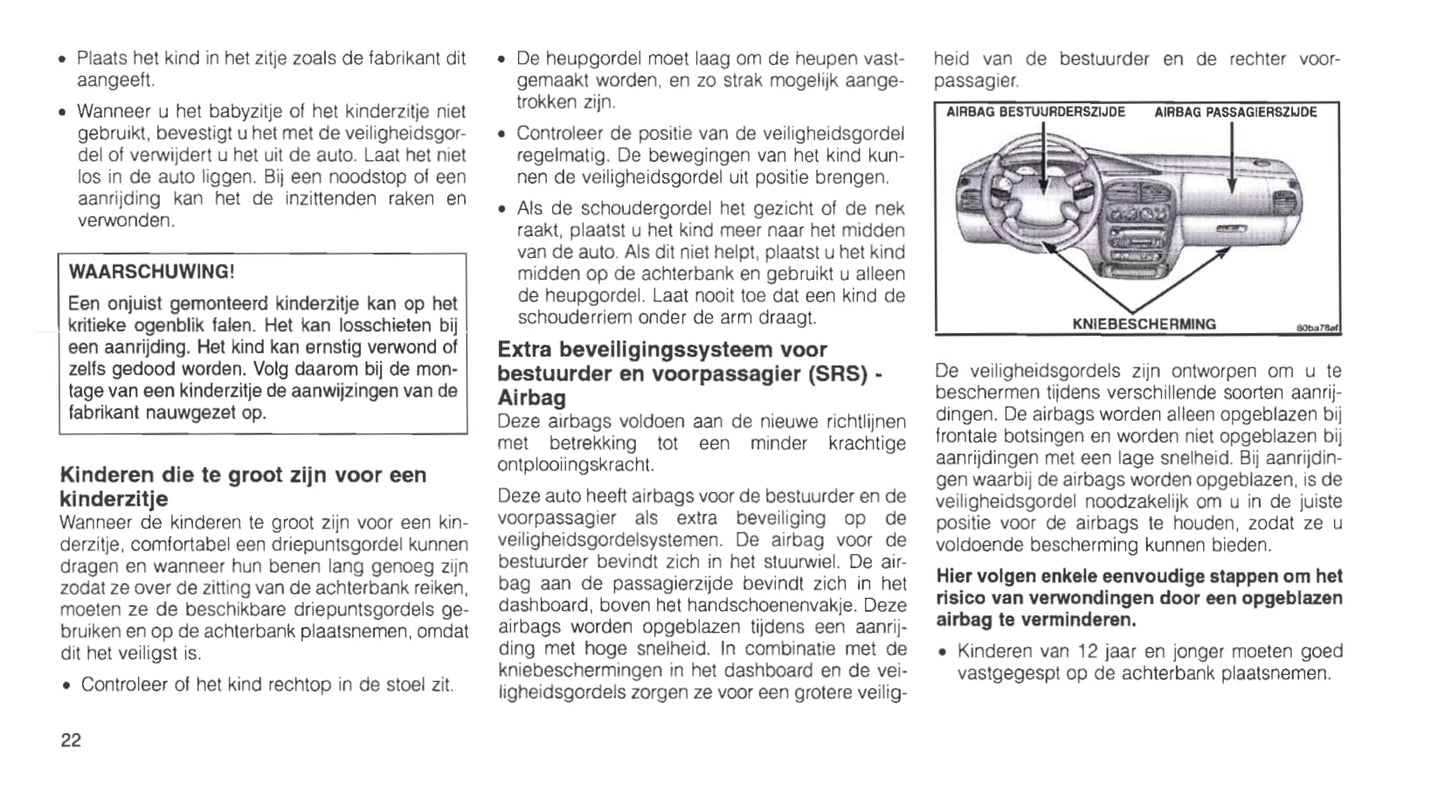1999-2005 Chrysler Neon Owner's Manual | Dutch