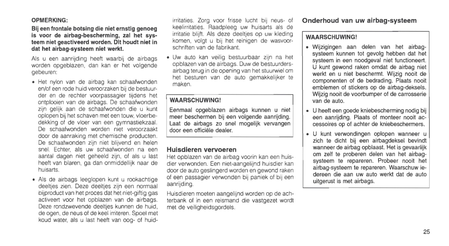 1999-2005 Chrysler Neon Owner's Manual | Dutch
