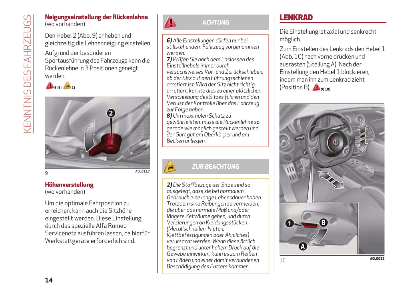 2013-2023 Alfa Romeo 4C Bedienungsanleitung | Deutsch