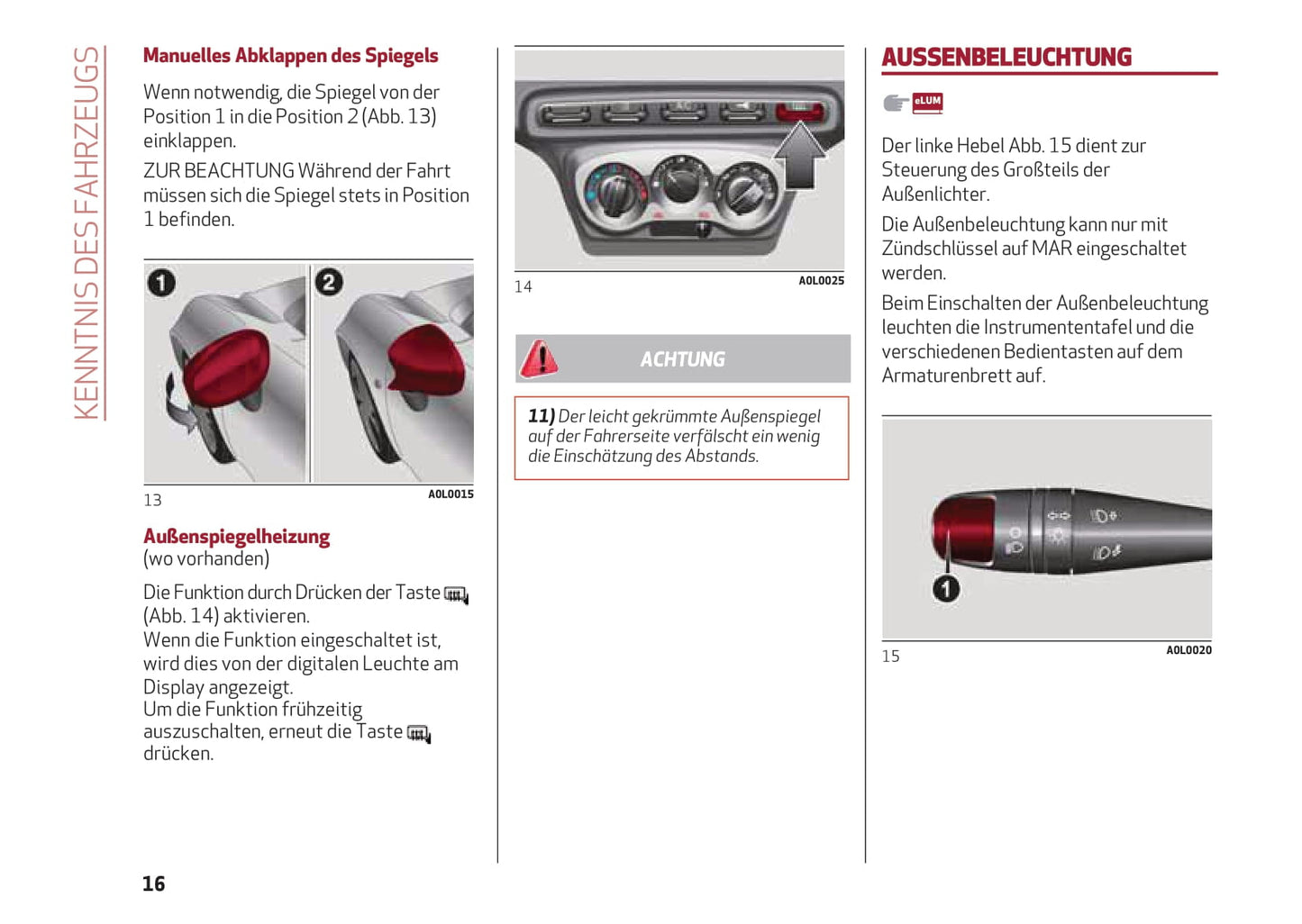 2013-2023 Alfa Romeo 4C Bedienungsanleitung | Deutsch