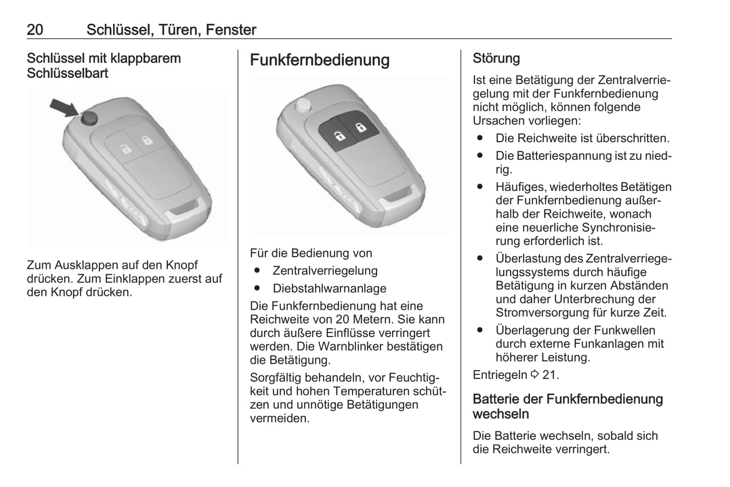 2017-2018 Opel Karl Owner's Manual | German