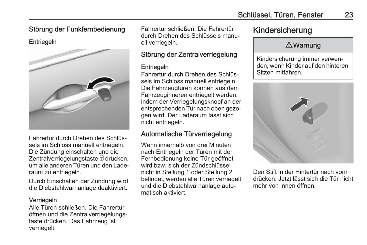 2017-2018 Opel Karl Owner's Manual | German
