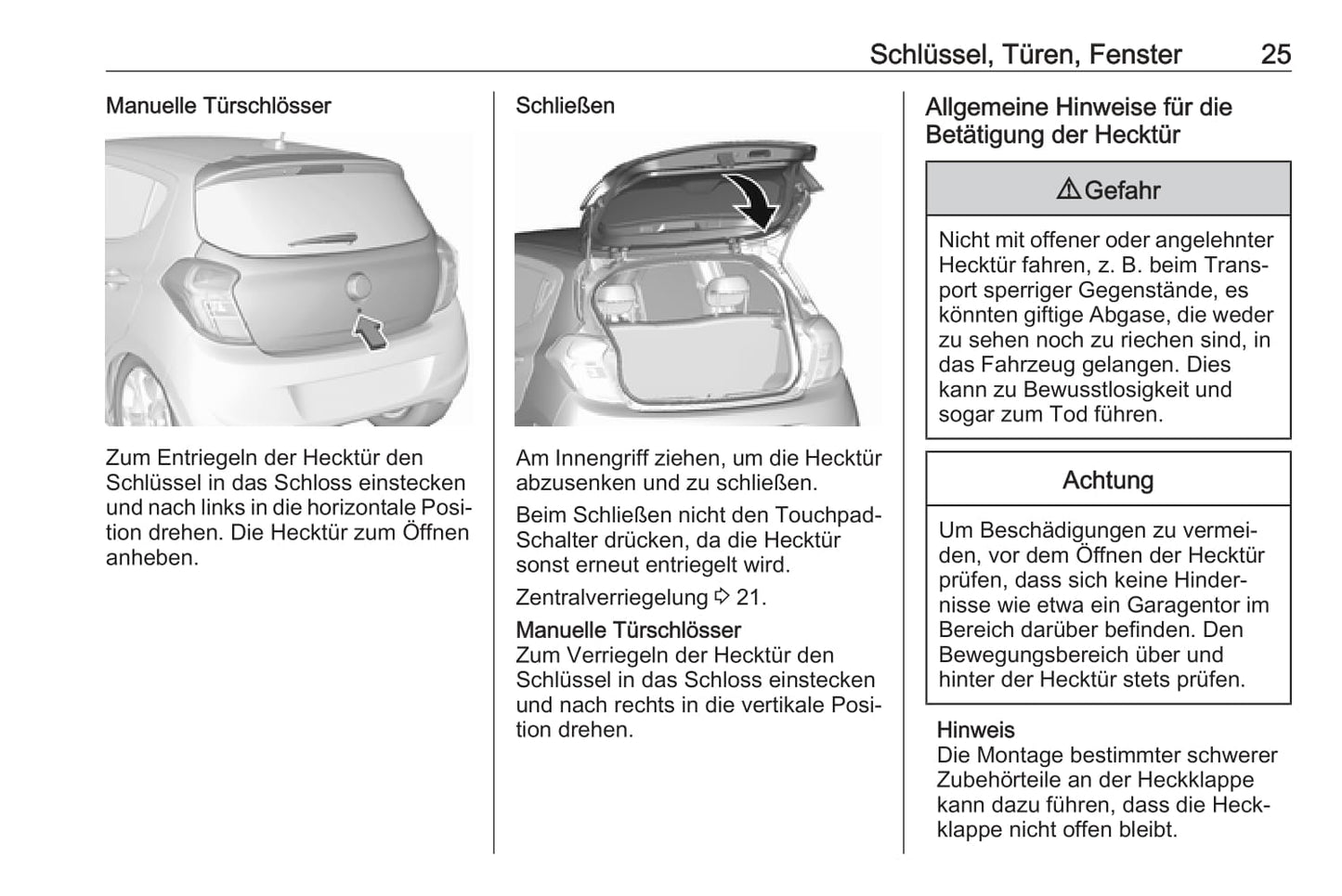 2017-2018 Opel Karl Owner's Manual | German