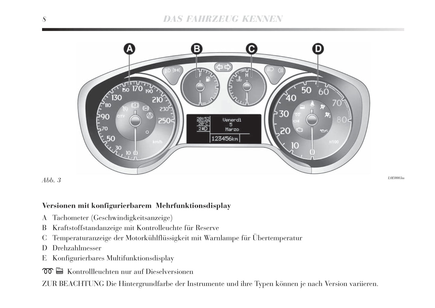 2008-2011 Lancia Delta Bedienungsanleitung | Deutsch