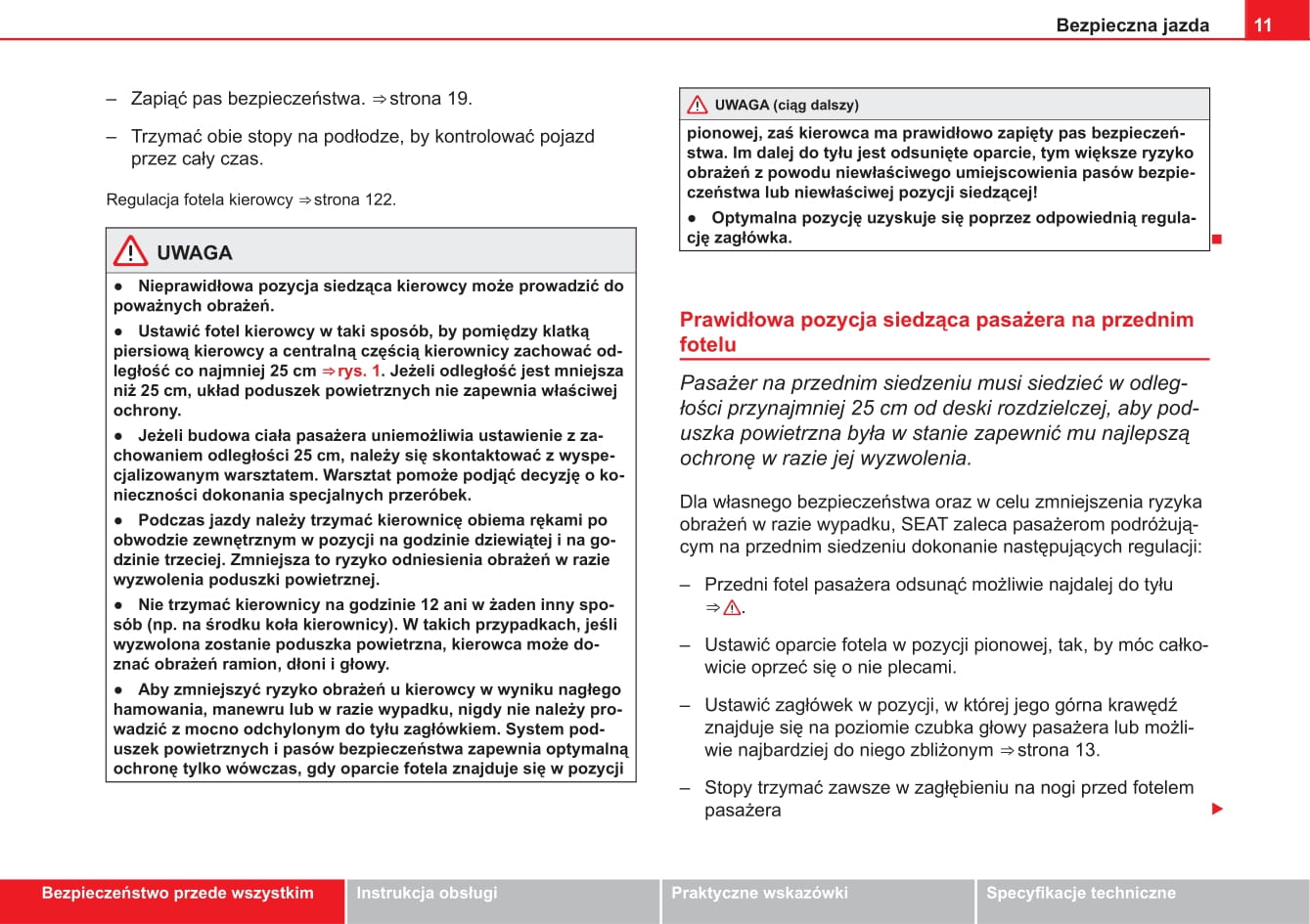 2013-2014 Seat Ibiza Owner's Manual | Polish