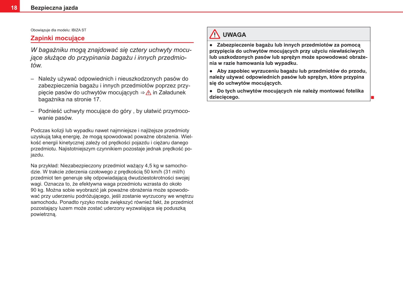 2013-2014 Seat Ibiza Owner's Manual | Polish