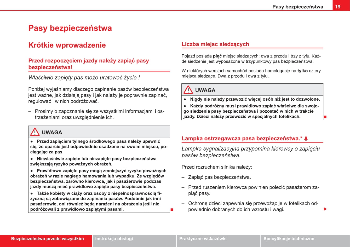 2013-2014 Seat Ibiza Owner's Manual | Polish